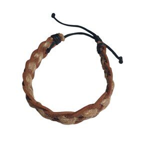 Braided Leather Jute Cord Adjustable Bracelet Handcrafted Casual Natural Colors